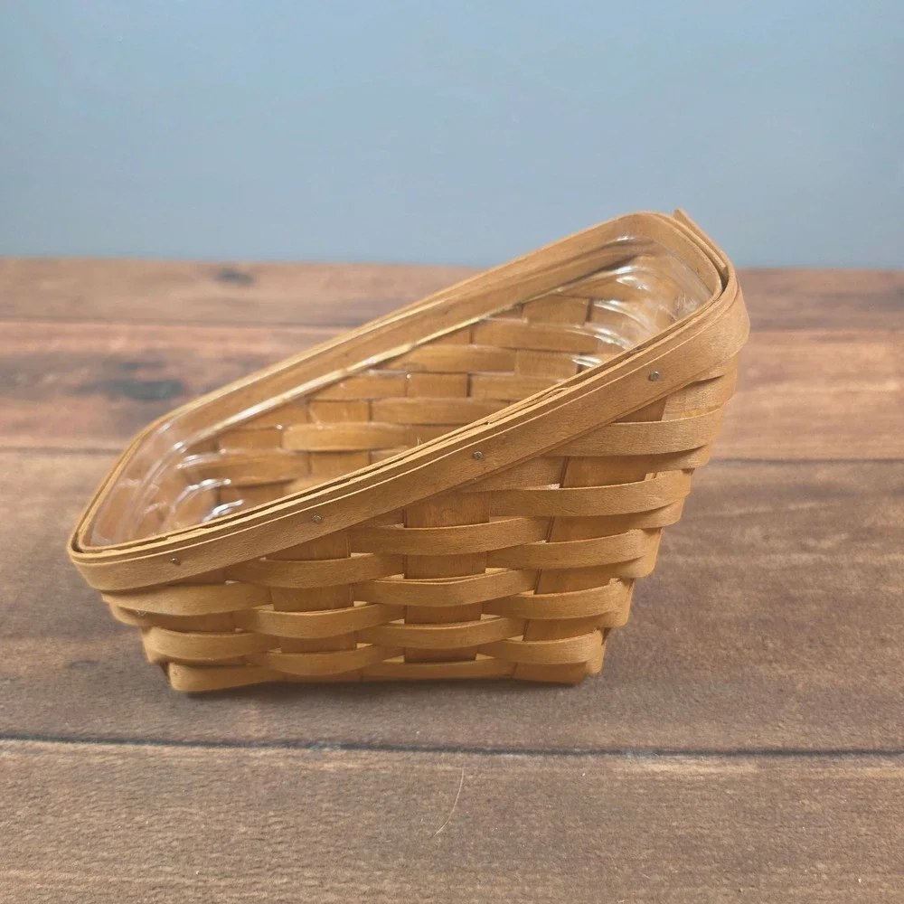 Vintage Longaberger 1991 Slant Sloped Vegetable Basket Signed 10.5x7x6.25 Liner